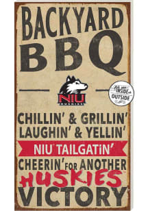 KH Sports Fan Northern Illinois Huskies 11x20 Indoor Outdoor BBQ Sign - Tan