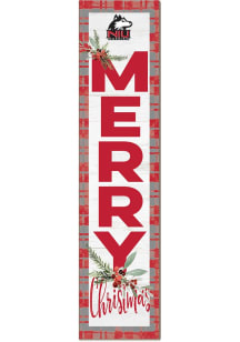 KH Sports Fan Northern Illinois Huskies 11x46 Merry Christmas Leaning Sign - Red