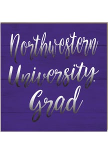 KH Sports Fan Northwestern Wildcats 10in x 10in Grad Sign - Purple