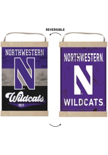 KH Sports Fan Northwestern Wildcats Reversible Retro Banner Sign - Purple