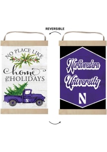 KH Sports Fan Northwestern Wildcats Holiday Reversible Banner Sign - White