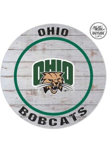 KH Sports Fan Ohio Bobcats 20x20 In Out Weathered Circle Sign - Grey