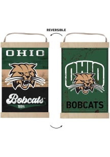 KH Sports Fan Ohio Bobcats Reversible Retro Banner Sign - Green