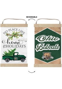 KH Sports Fan Ohio Bobcats Holiday Reversible Banner Sign - White
