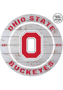 KH Sports Fan Ohio State Buckeyes 20x20 In Out Weathered Circle Sign - Grey