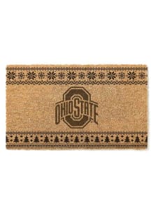Ohio State Buckeyes Holiday Logo Door Mat