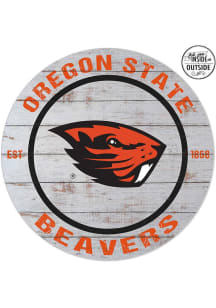 KH Sports Fan Oregon State Beavers 20x20 In Out Weathered Circle Sign - Grey