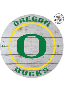 KH Sports Fan Oregon Ducks 20x20 In Out Weathered Circle Sign - Grey