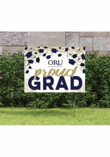 Oral Roberts Golden Eagles KH Sports Fan 18x24 Proud Grad Confetti Yard Sign - Navy Blue