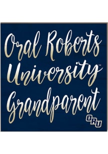 KH Sports Fan Oral Roberts Golden Eagles 10in x 10in Grandparents Sign - Navy Blue