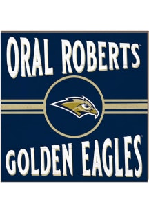 KH Sports Fan Oral Roberts Golden Eagles 10x10 Retro Sign - Navy Blue
