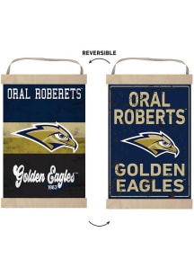 KH Sports Fan Oral Roberts Golden Eagles Reversible Retro Banner Sign - Navy Blue
