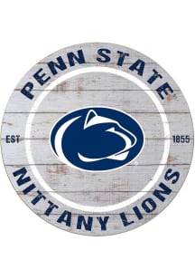KH Sports Fan Penn State Nittany Lions 20x20 Weathered Circle Sign - Grey