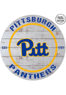 KH Sports Fan Pitt Panthers 20x20 In Out Weathered Circle Sign - Grey