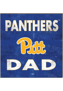 KH Sports Fan Pitt Panthers 10in x 10in Dad Sign - Gold