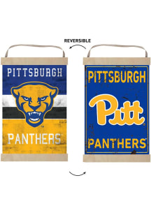 KH Sports Fan Pitt Panthers Reversible Retro Banner Sign - Gold