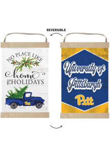 KH Sports Fan Pitt Panthers Holiday Reversible Banner Sign - White