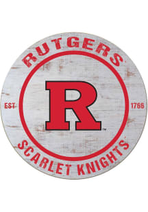 KH Sports Fan Rutgers Scarlet Knights 20x20 Weathered Circle Sign - Grey