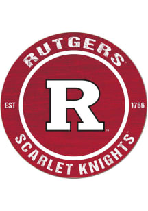 KH Sports Fan Rutgers Scarlet Knights 20x20 Colored Circle Sign - Red