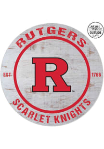 KH Sports Fan Rutgers Scarlet Knights 20x20 In Out Weathered Circle Sign - Grey