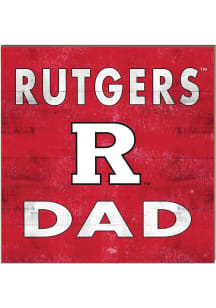KH Sports Fan Rutgers Scarlet Knights 10in x 10in Dad Sign - Red
