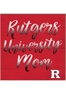 KH Sports Fan Rutgers Scarlet Knights 10in x 10in Mom Sign - Red