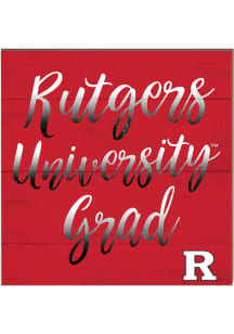 KH Sports Fan Rutgers Scarlet Knights 10in x 10in Grad Sign - Red