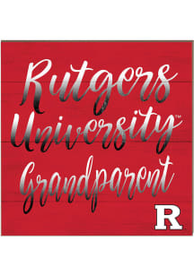 KH Sports Fan Rutgers Scarlet Knights 10in x 10in Grandparents Sign - Red