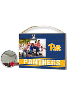 Pitt Panthers Clip It Colored Logo Photo Picture Frame - Gold