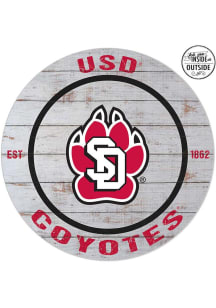 KH Sports Fan South Dakota Coyotes 20x20 In Out Weathered Circle Sign - Grey