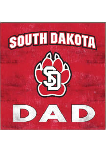 KH Sports Fan South Dakota Coyotes 10in x 10in Dad Sign - Red