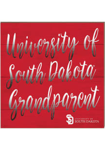 KH Sports Fan South Dakota Coyotes 10in x 10in Grandparents Sign - Red