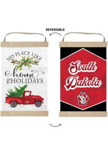KH Sports Fan South Dakota Coyotes Holiday Reversible Banner Sign - White