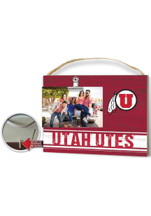 Utah Utes Clip It Colored Logo Photo Picture Frame - Red