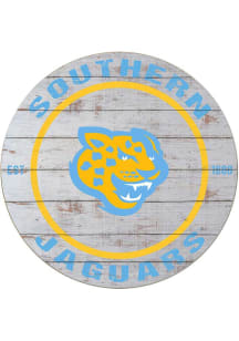 KH Sports Fan Southern University Jaguars 20x20 Weathered Circle Sign - Grey