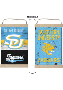 KH Sports Fan Southern University Jaguars Reversible Retro Banner Sign - Blue