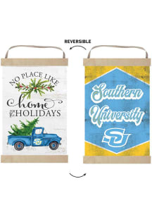 KH Sports Fan Southern University Jaguars Holiday Reversible Banner Sign - White