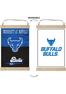 KH Sports Fan Buffalo Bulls Faux Rusted Reversible Banner Sign - Blue