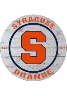 KH Sports Fan Syracuse Orange 20x20 Weathered Circle Sign - Grey