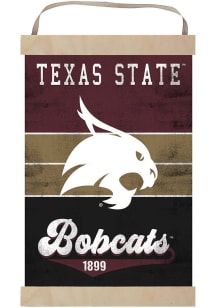 KH Sports Fan Texas State Bobcats Reversible Retro Banner Sign - Maroon