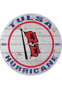 KH Sports Fan Tulsa Golden Hurricane 20x20 Weathered Circle Sign - Grey