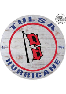 KH Sports Fan Tulsa Golden Hurricane 20x20 In Out Weathered Circle Sign - Grey
