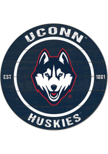 KH Sports Fan UConn Huskies 20x20 Colored Circle Sign - White