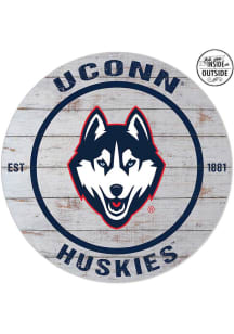 KH Sports Fan UConn Huskies 20x20 In Out Weathered Circle Sign - Grey