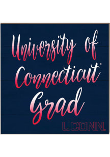 KH Sports Fan UConn Huskies 10in x 10in Grad Sign - White