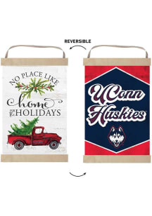 KH Sports Fan UConn Huskies Holiday Reversible Banner Sign - White