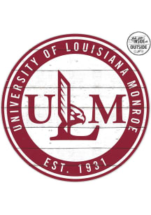 KH Sports Fan Louisiana-Monroe Warhawks 20x20 In Out Weathered Circle Sign - Grey