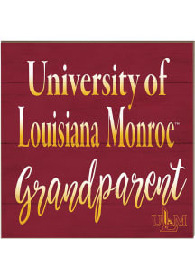KH Sports Fan Louisiana-Monroe Warhawks 10in x 10in Grandparents Sign - Maroon