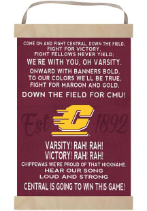 KH Sports Fan Central Michigan Chippewas Fight Song Reversible Banner Sign - Red