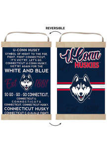 KH Sports Fan UConn Huskies Fight Song Reversible Banner Sign - White